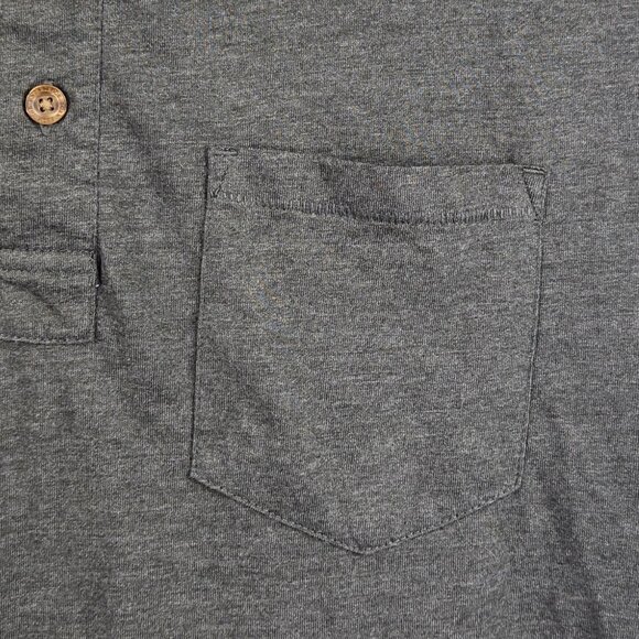 Prana Men's Heather Gray Soft Stretchy Short Sleeve Polo Shirt Single Stitch M - Picture 5 of 9